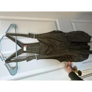 Wilfred Free Olive Green Overall Shorts Romper XXS